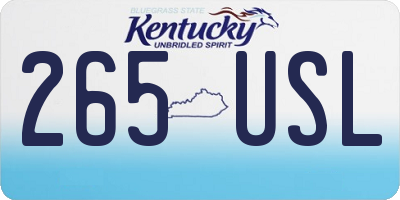 KY license plate 265USL