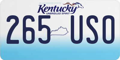 KY license plate 265USO