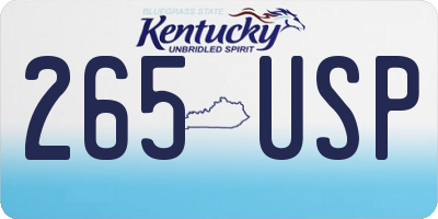 KY license plate 265USP
