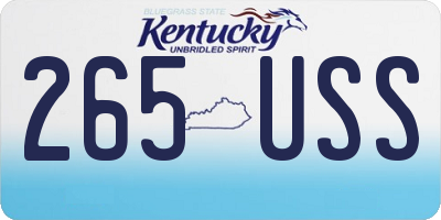 KY license plate 265USS