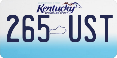 KY license plate 265UST