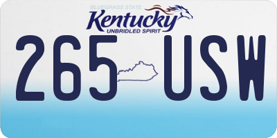 KY license plate 265USW