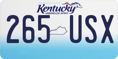 KY license plate 265USX