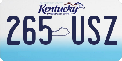 KY license plate 265USZ