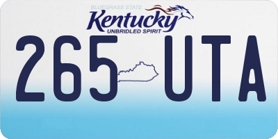 KY license plate 265UTA
