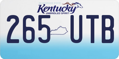 KY license plate 265UTB