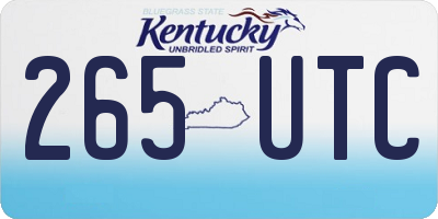 KY license plate 265UTC