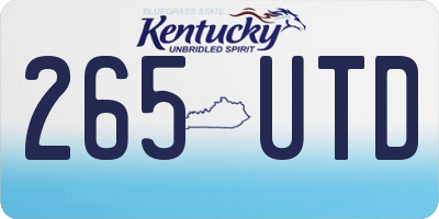 KY license plate 265UTD