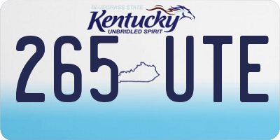 KY license plate 265UTE