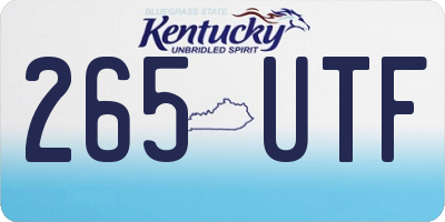 KY license plate 265UTF