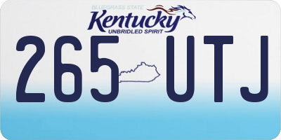 KY license plate 265UTJ