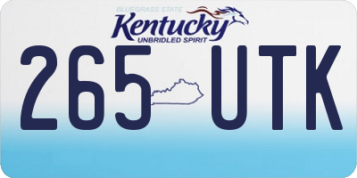 KY license plate 265UTK