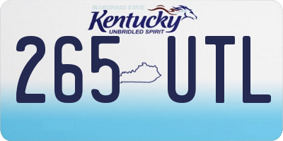 KY license plate 265UTL
