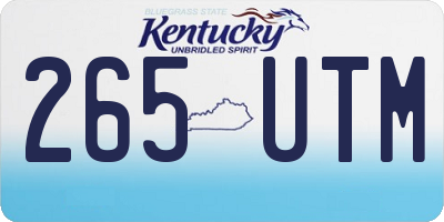KY license plate 265UTM