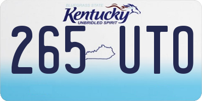 KY license plate 265UTO