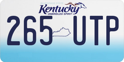 KY license plate 265UTP