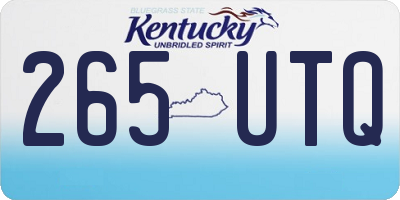 KY license plate 265UTQ