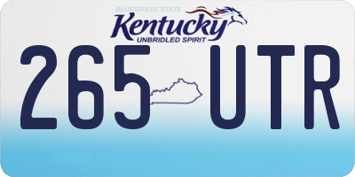 KY license plate 265UTR