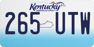 KY license plate 265UTW