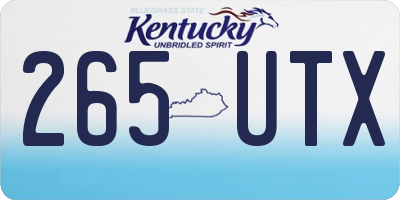 KY license plate 265UTX