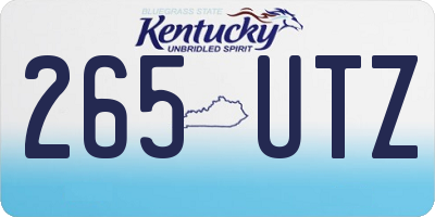 KY license plate 265UTZ