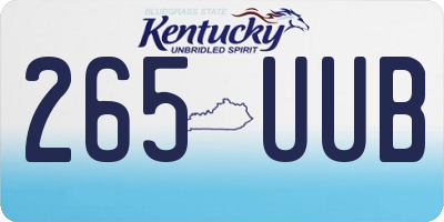 KY license plate 265UUB