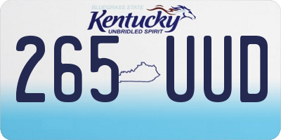 KY license plate 265UUD