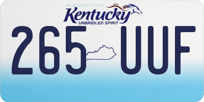 KY license plate 265UUF