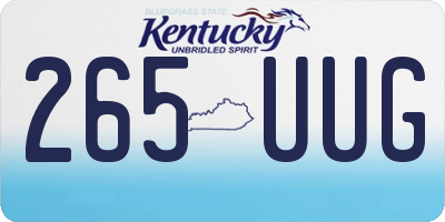 KY license plate 265UUG