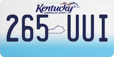 KY license plate 265UUI