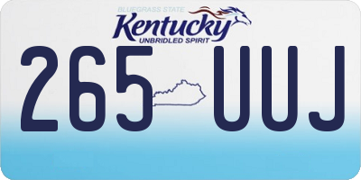 KY license plate 265UUJ