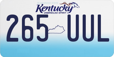 KY license plate 265UUL