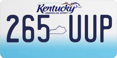 KY license plate 265UUP