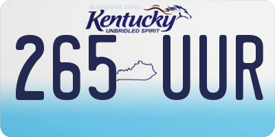 KY license plate 265UUR