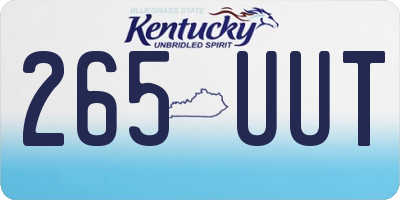 KY license plate 265UUT