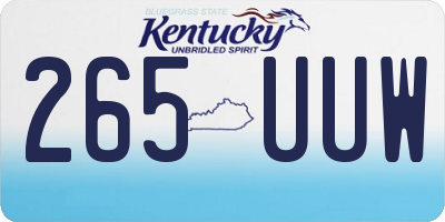 KY license plate 265UUW