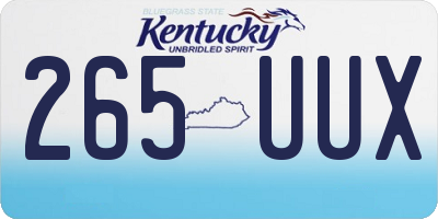 KY license plate 265UUX