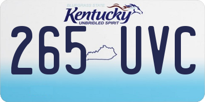 KY license plate 265UVC