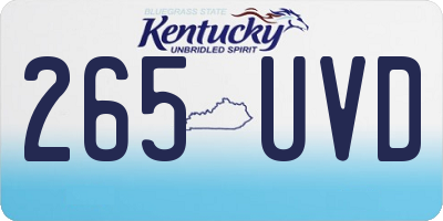 KY license plate 265UVD