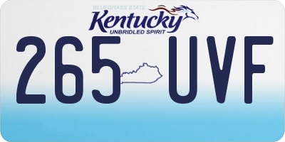 KY license plate 265UVF
