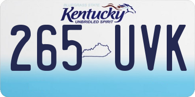 KY license plate 265UVK