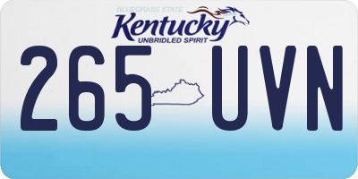 KY license plate 265UVN