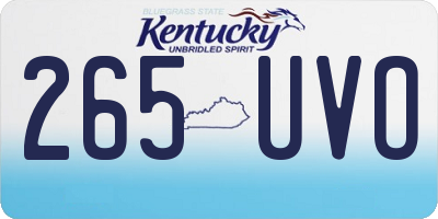 KY license plate 265UVO