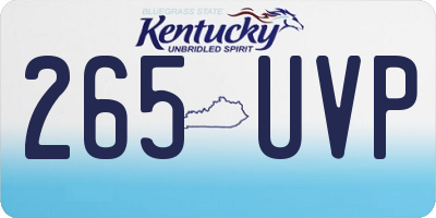 KY license plate 265UVP