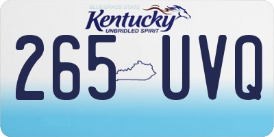 KY license plate 265UVQ