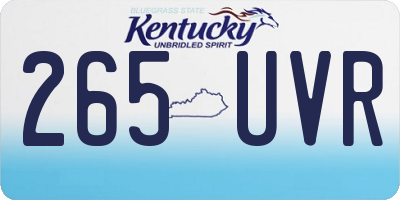 KY license plate 265UVR