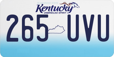 KY license plate 265UVU