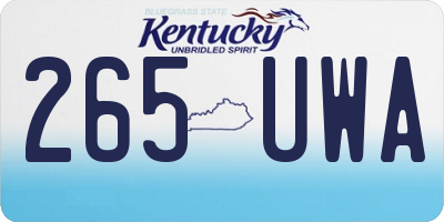 KY license plate 265UWA
