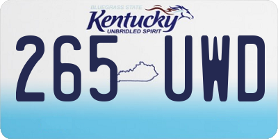 KY license plate 265UWD