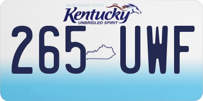 KY license plate 265UWF